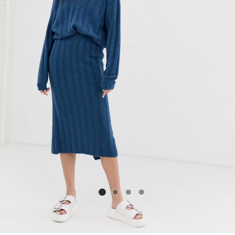 Ribbed Knit Sweater Skirt (two-piece)